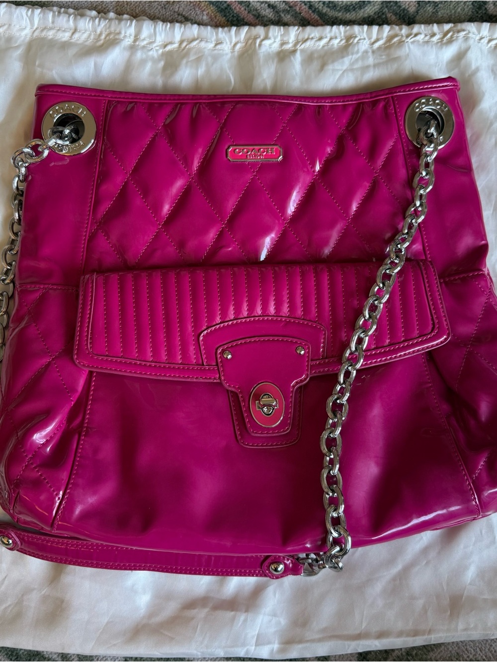 Coach Poppy Quilted Liquid Gloss Tote bag